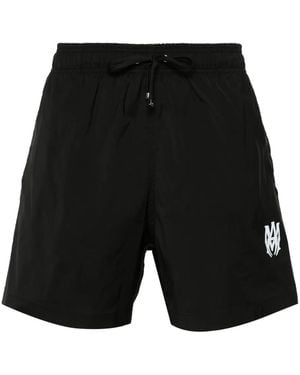 Amiri Stylish Swim Shorts With Drawstring Waist - Black