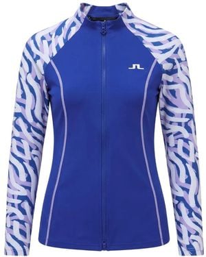 J.Lindeberg Abstract-Print Panelled Jacket - Blue