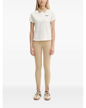BOSS Contrast-Collar Polo Shirt - White