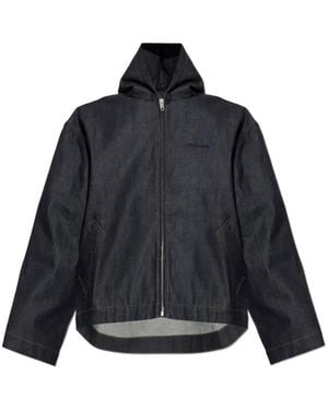Balenciaga Hooded Denim Jacket - Blue