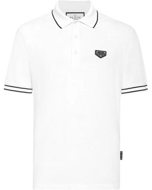 Philipp Plein Poloshirt mit Logo-Schild - Weiß