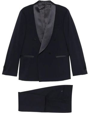 Manuel Ritz Double-Breasted Suit - Blue