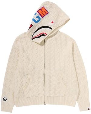 A Bathing Ape Sudadera Shark De Punto De Ochos Con Capucha - Neutro