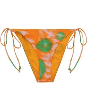 Ganni Tie-Side Printed Bottoms - Orange