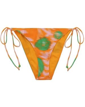 Ganni Tie-Side Printed Bottoms - Orange