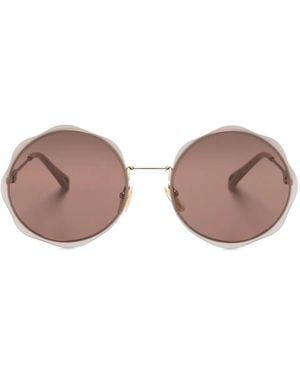 Chloé Carlina Round-Frame Sunglasses - Pink