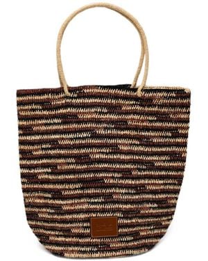 agnès b. Raffia Tote Bag - Brown