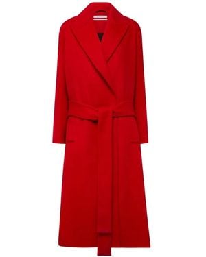 Another Tomorrow Oversized Cashmere Wrap Coat - Red