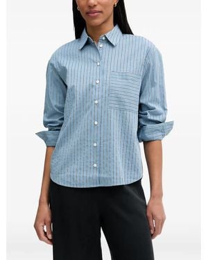Marc O' Polo Chest-Pocket Striped Shirt - Blue