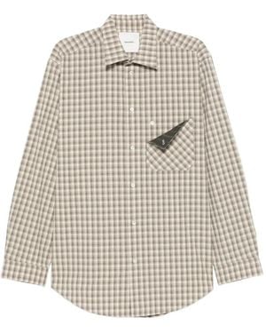 Nanushka Check-Print Chest-Pocket Shirt - White
