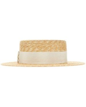 Gucci Ribbon-Band Straw Sun Hat - White