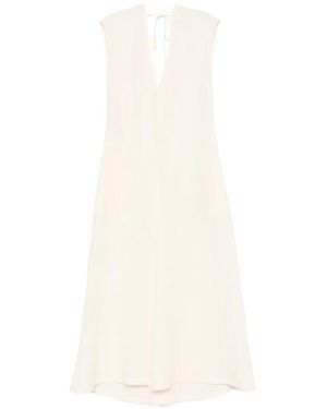 Covert V-Neck Back-Tie Maxi Dress - White