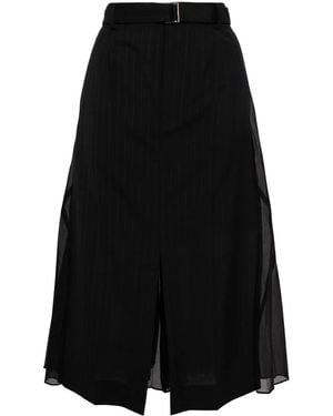 Sacai Prince Of Wales Check Midi Skirt - Black