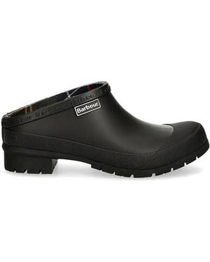 Barbour Logo-Patch Mules - Black