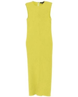 Tibi Strukturiertes Midikleid - Gelb