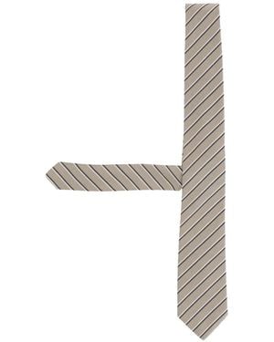 BOSS Diagonal-Stripe Tie - White
