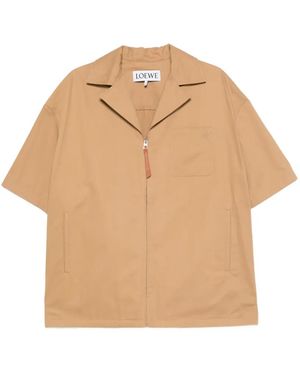 Loewe Logo Cotton Shirt - Natural