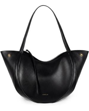 Wandler Lin Mini Calf Leather Tote Bag - Black