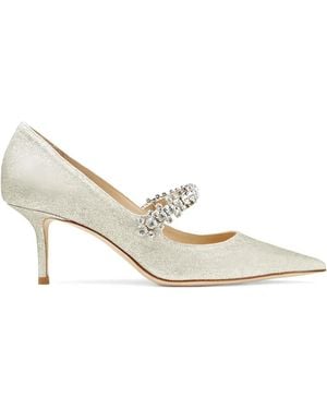 Jimmy Choo Bing Pumps mit Kristallen 65mm - Natur