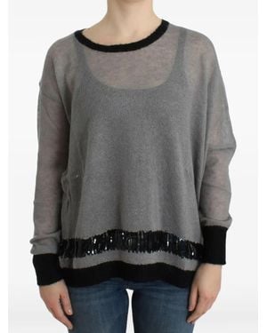 CoSTUME NATIONAL Sequin-Embellished Semi-Sheer Jumper - Grey