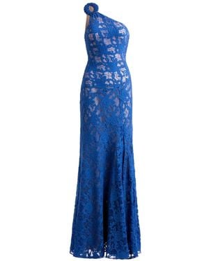 Silvia Tcherassi Teresa One-Shoulder Lace Maxi Dress - Blue