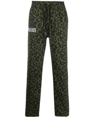 Pleasures Leopard Print Drawstring Pants - Green
