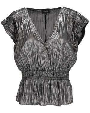 Joe's Jeans Crinkled-Finish Elasticated-Waist Blouse - Grey