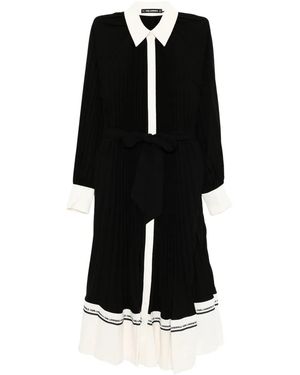 KARL LAGERFELD Logo-Print Pleated Dress - Black