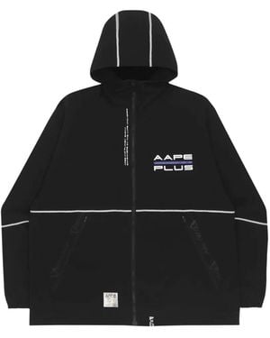 Aape By A Bathing Ape Logo-Print Hooded Jacket - Black