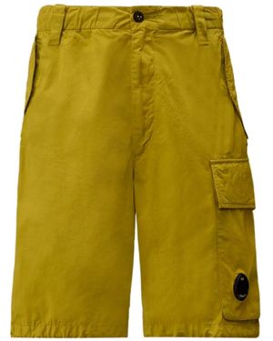 C.P. Company Lens-Detail Cargo Shorts - Yellow