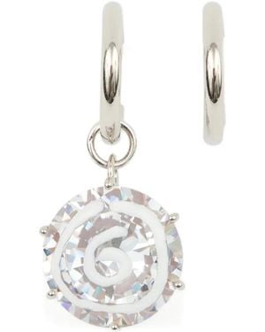MM6 by Maison Martin Margiela Pendant-Embellished Hoop Earrings - White