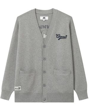 Chocoolate Logo-Embroidered Poodle-Motif Cardigan - Gray