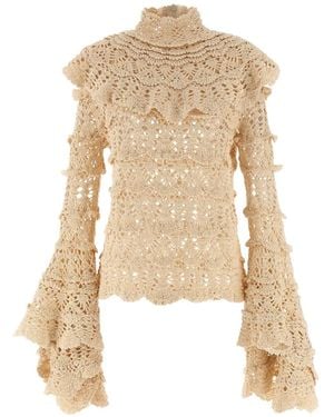 Zimmermann Crocheted Flounces Jumper - Natural