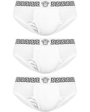 Versace Drie Slips Met Logo - Wit