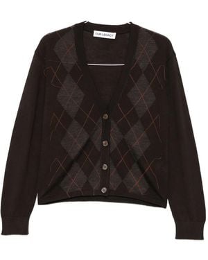 Our Legacy Cardigan À Motif De Losanges - Noir