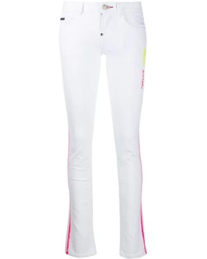 Philipp Plein Vaqueros Pitillo Neon Rock - Blanco