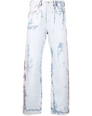 DIESEL Peel-Off-Effect Straight-Leg Jeans - Blue