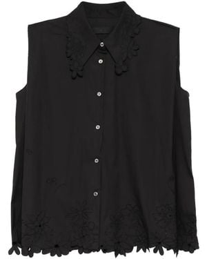 JNBY Embroidered Sleeveless Shirt - Black