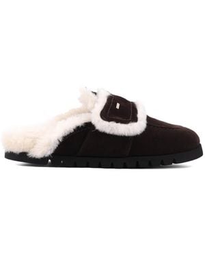 Nubikk Teddy Furry Slip-On Slippers - Black