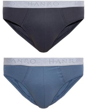 Hanro Cotton Essentials Briefs (Set Of Two) - Blue
