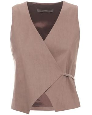 D.exterior Tie-Detail Sleeveless Waistcoat - Brown