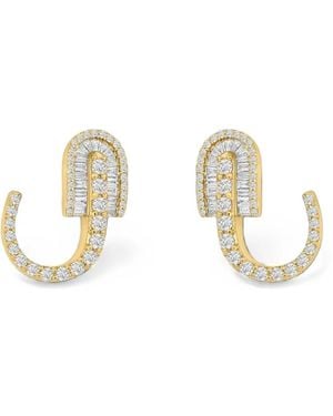 UNION LOS ANGELES U Huggie Diamond Earrings - Metallic