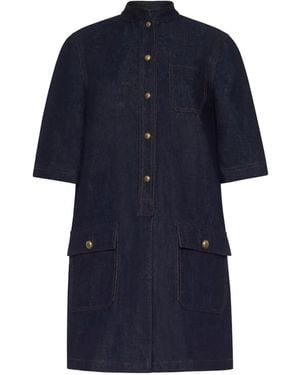 Adam Lippes Lauder Denim Midi Dress - Blue