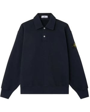 Stone Island Logo-Patch Polo Shirt - Blue