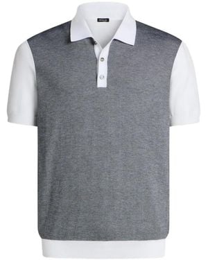Kiton Polo Con Colletto A Contrasto - Grigio