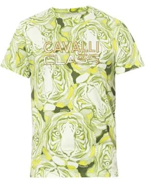 Roberto Cavalli Camiseta Con Tigre Estampado - Amarillo