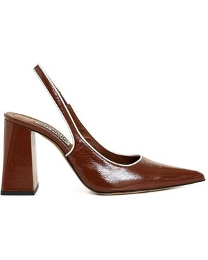 Essentiel Antwerp ブロックヒール スリングバックパンプス - ブラウン