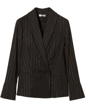 Twinset Pinstriped Blazer - Black