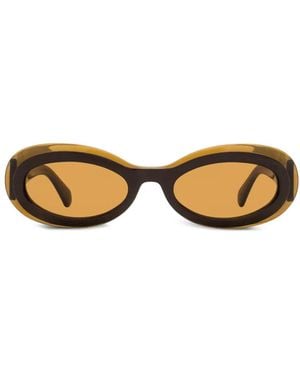 Ferragamo トータスシェル サングラス - ナチュラル