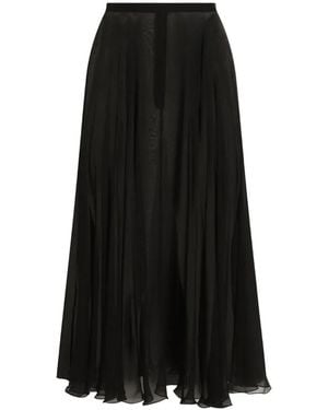 Dolce & Gabbana Falda Circular De Gasa - Negro